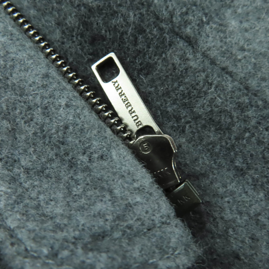 Excellent BURBERRY LONDON coat Check Pattern Belted Hooded Short gray wool 38