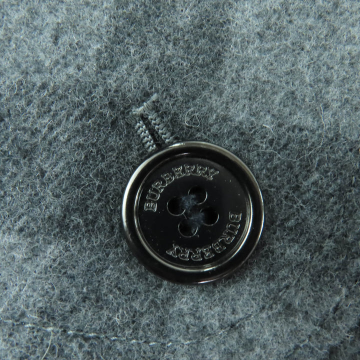 Excellent BURBERRY LONDON coat Check Pattern Belted Hooded Short gray wool 38