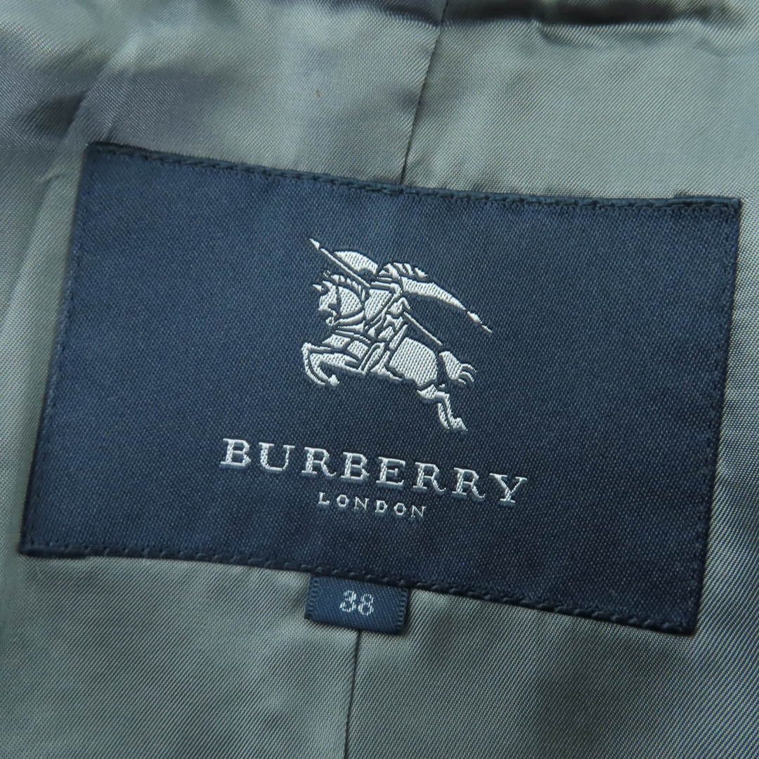 Excellent BURBERRY LONDON coat Check Pattern Belted Hooded Short gray wool 38