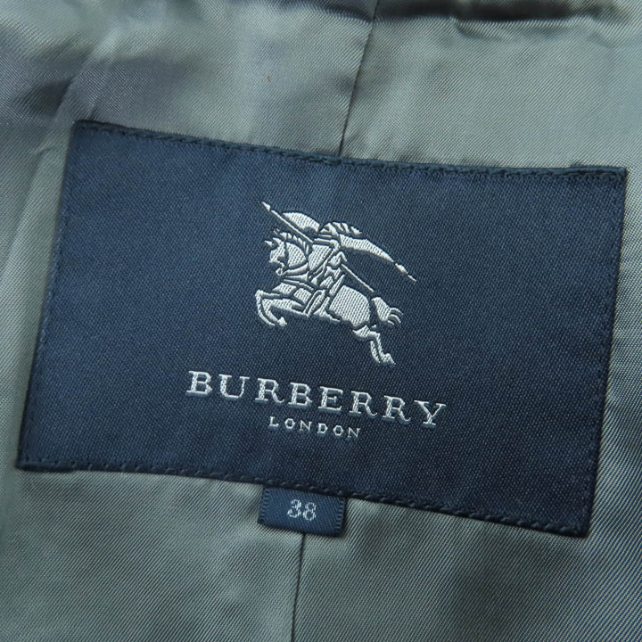 Excellent BURBERRY LONDON coat Check Pattern Belted Hooded Short gray wool 38