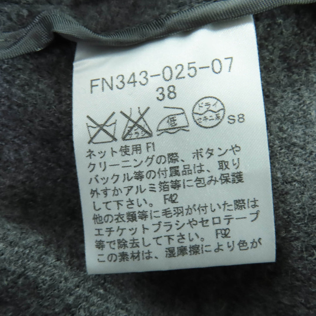Excellent BURBERRY LONDON coat Check Pattern Belted Hooded Short gray wool 38