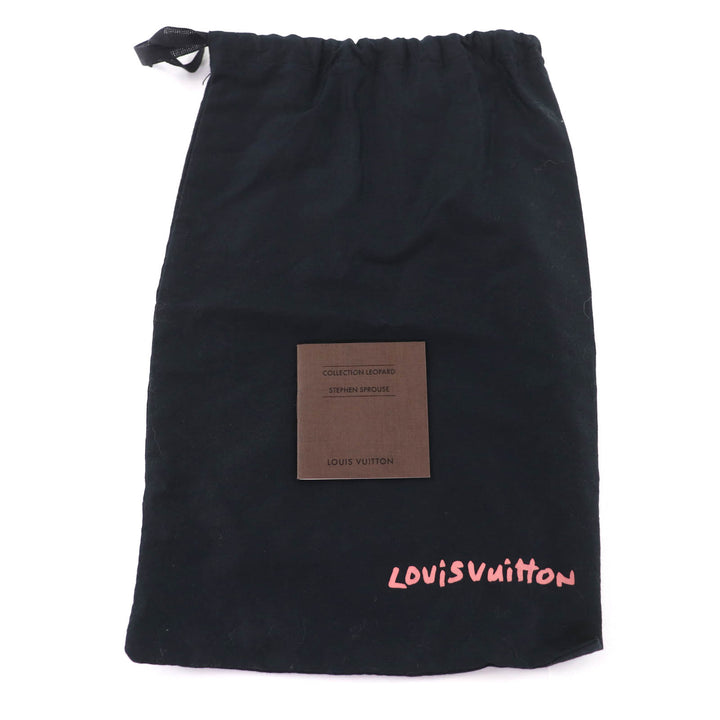 Great LOUIS VUITTON Stall Large Animal Border Pattern with Logo cashmere M75033