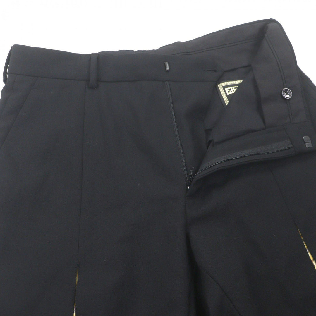 Discounted Excellent FENDI VERSACE slacks black wool mens 46 FB0804