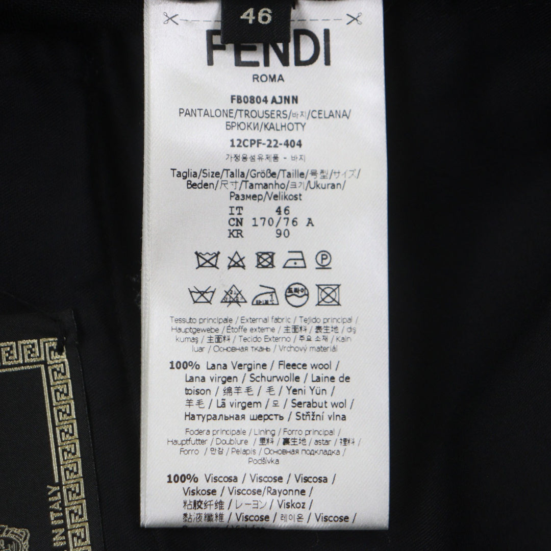 Discounted Excellent FENDI VERSACE slacks black wool mens 46 FB0804