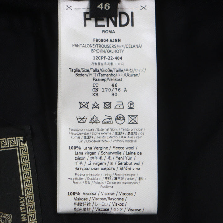 Discounted Excellent FENDI VERSACE slacks black wool mens 46 FB0804