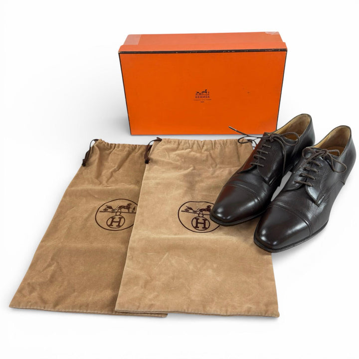 Discounted Excellent HERMES Leather shoes Dark brown leather Women 36.5