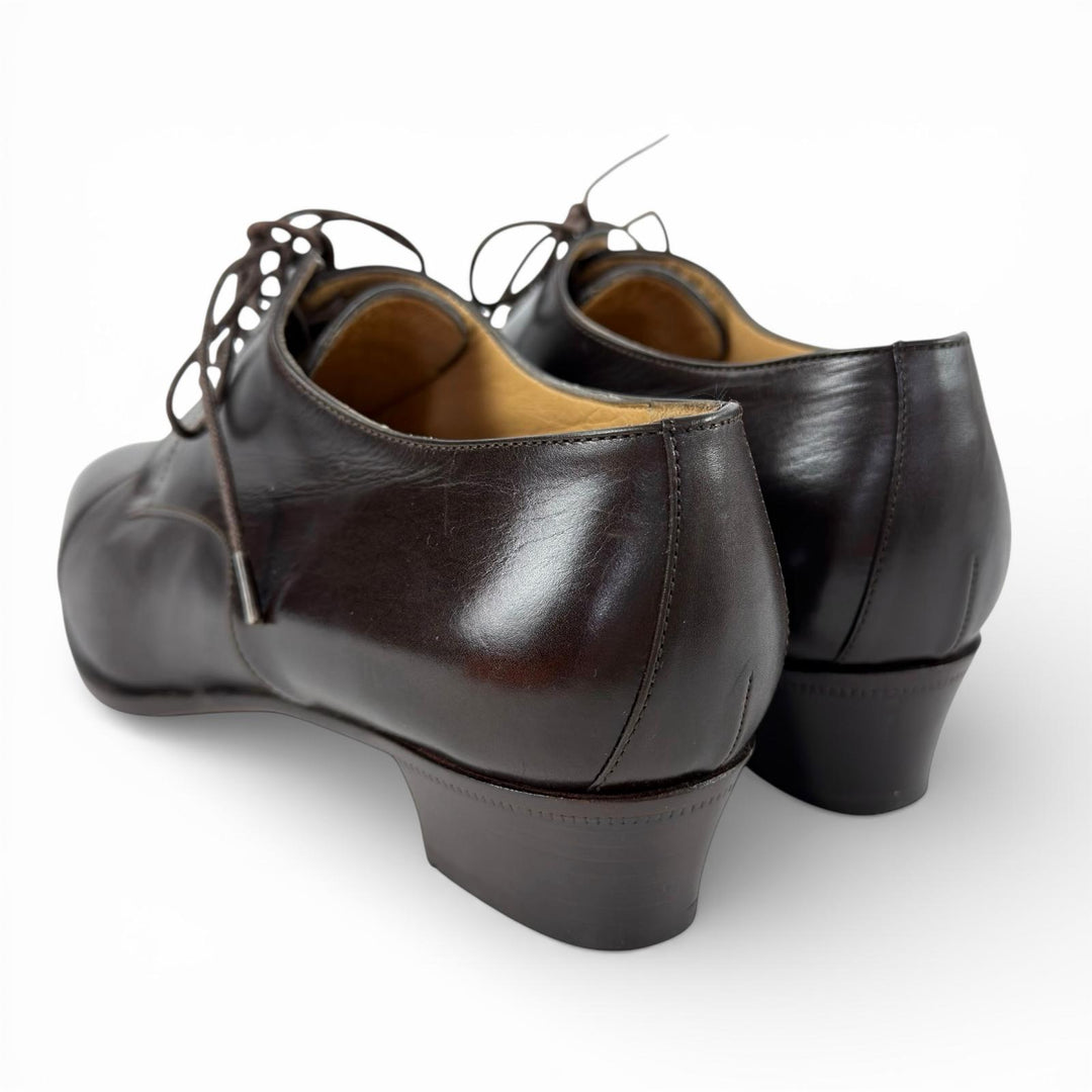 Discounted Excellent HERMES Leather shoes Dark brown leather Women 36.5