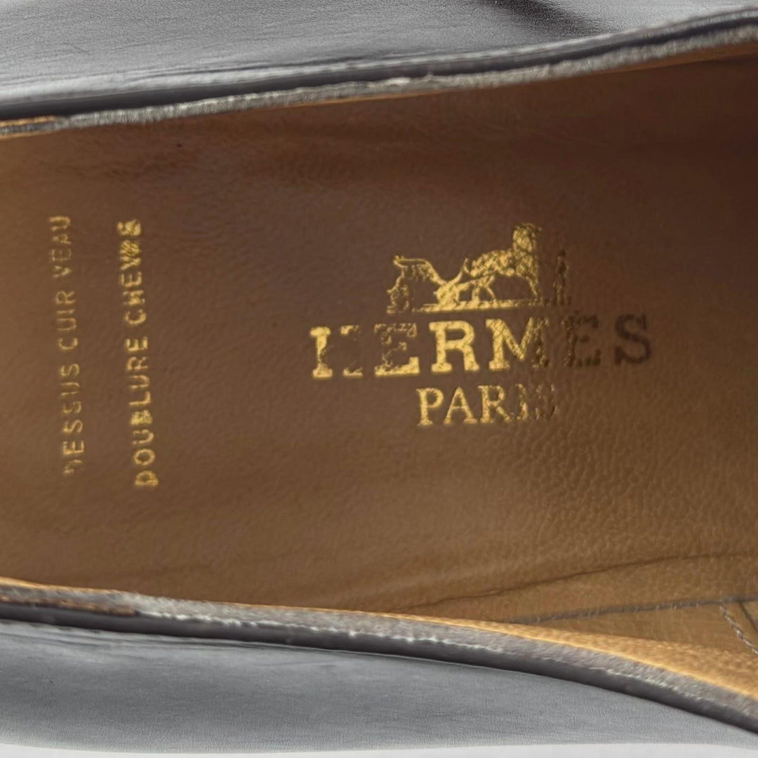 Discounted Excellent HERMES Leather shoes Dark brown leather Women 36.5