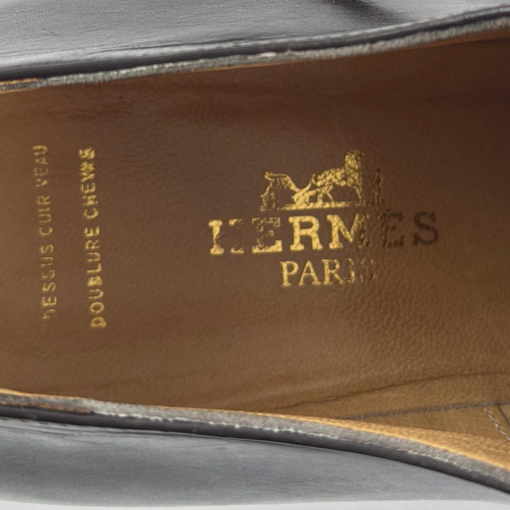 Discounted Excellent HERMES Leather shoes Dark brown leather Women 36.5