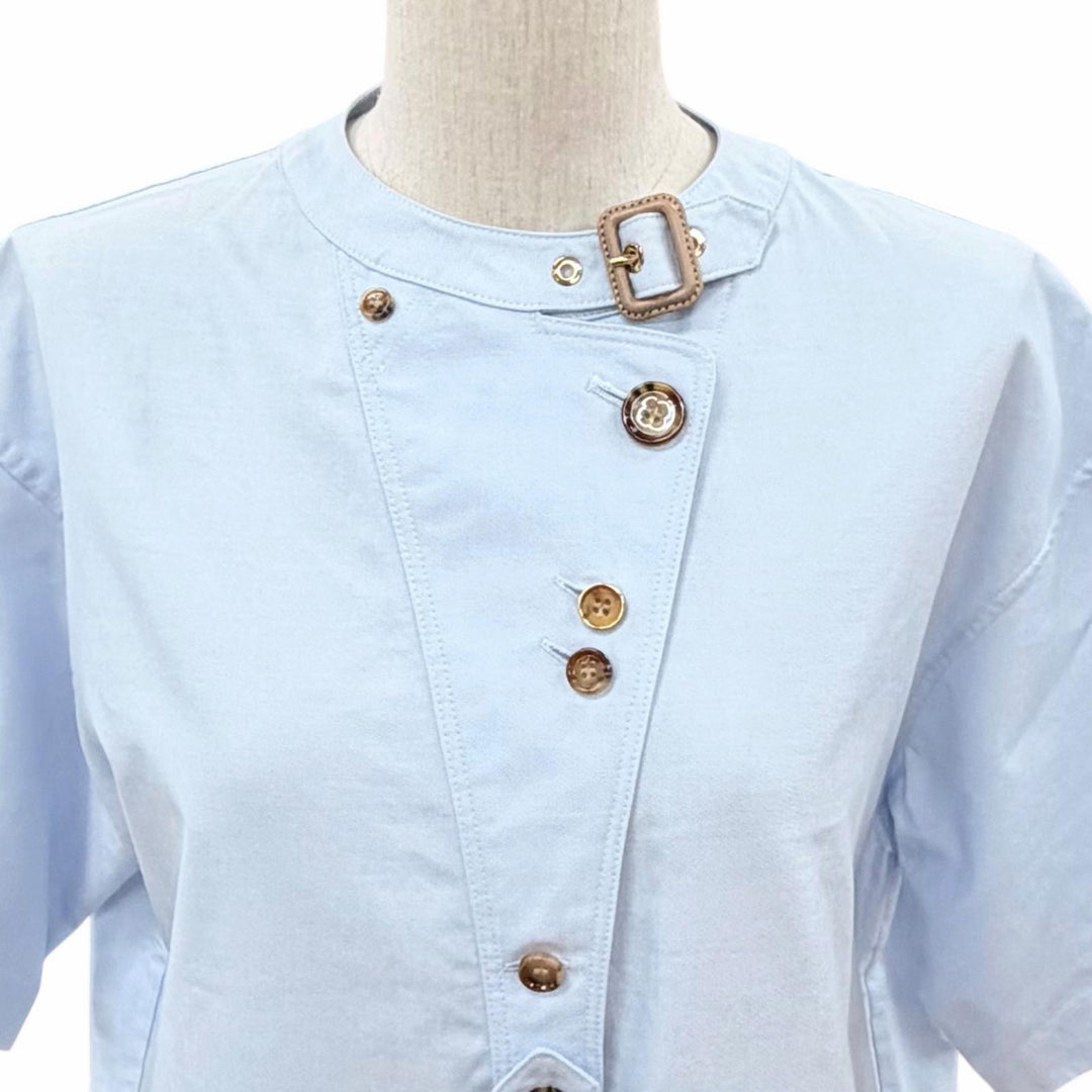 Excellent BURBERRY one piece Logo buttons, solid color, blue cotton Women 38