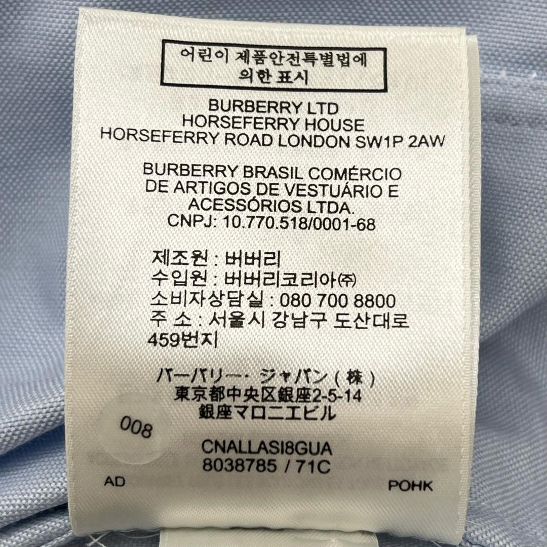 Excellent BURBERRY one piece Logo buttons, solid color, blue cotton Women 38