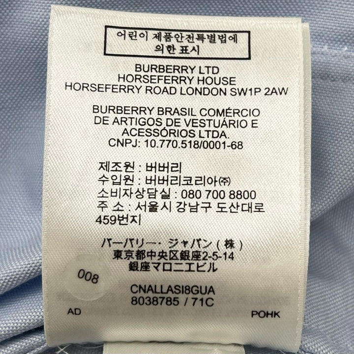 Excellent BURBERRY one piece Logo buttons, solid color, blue cotton Women 38