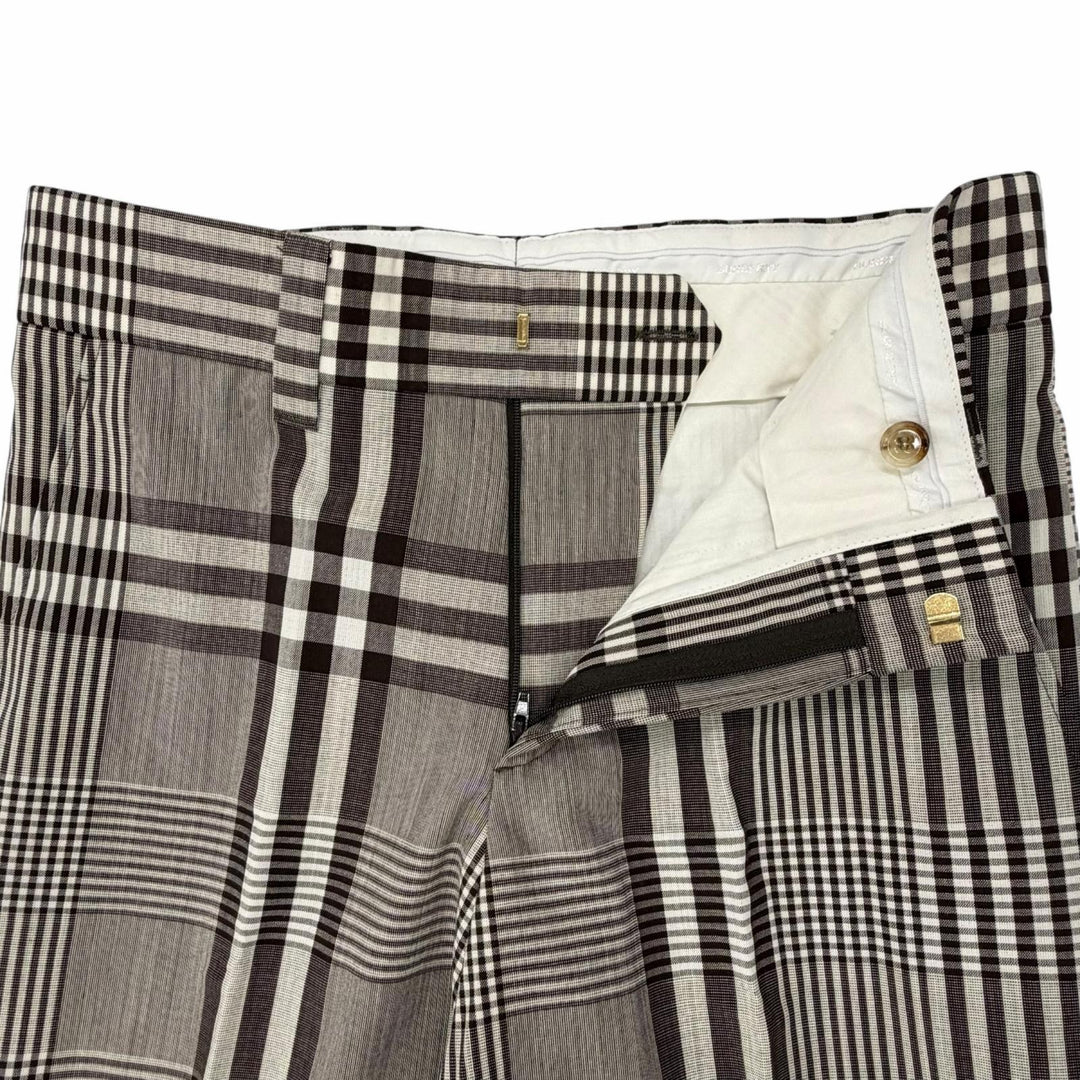 Excellent BURBERRY Pants check pattern, side stripe Brown mens 44 4565216