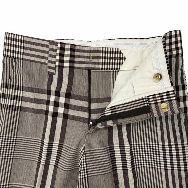 Excellent BURBERRY Pants check pattern, side stripe Brown mens 44 4565216