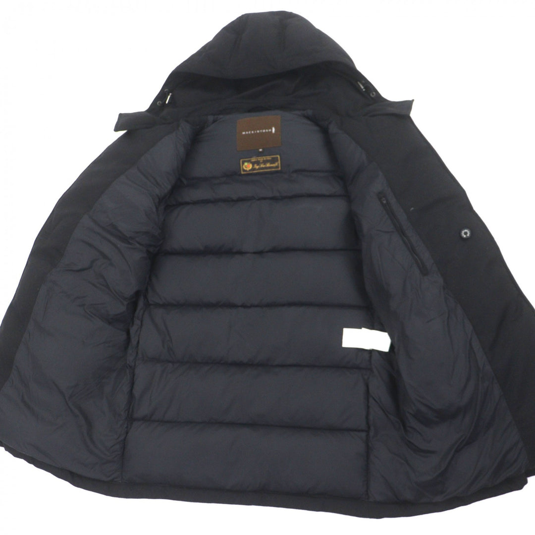 Great Mackintosh down coat black wool mens 46