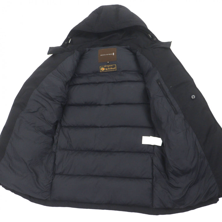 Great Mackintosh down coat black wool mens 46