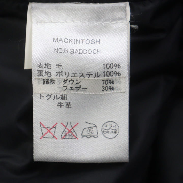 Great Mackintosh down coat black wool mens 46