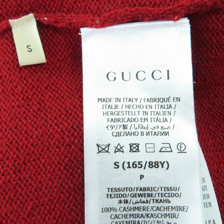 Pristine GUCCI cardigan Oversized Horsebit Metal Knit Red cashmere S 749064