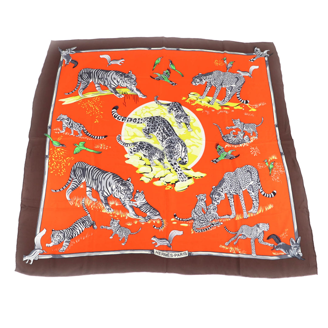 Great HERMES scarf Tendresse feline (wild kindness) Multi silk Women