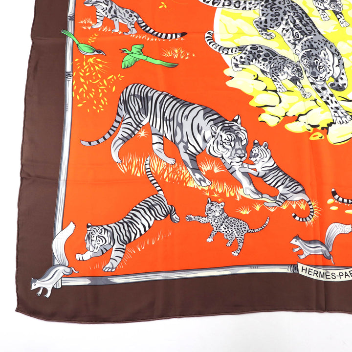 Great HERMES scarf Tendresse feline (wild kindness) Multi silk Women