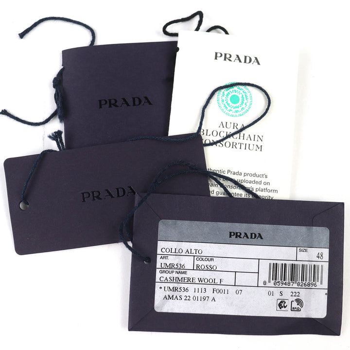 Excellent PRADA Mock neck all-over print high neck knit 48 UMR536 S222 1113
