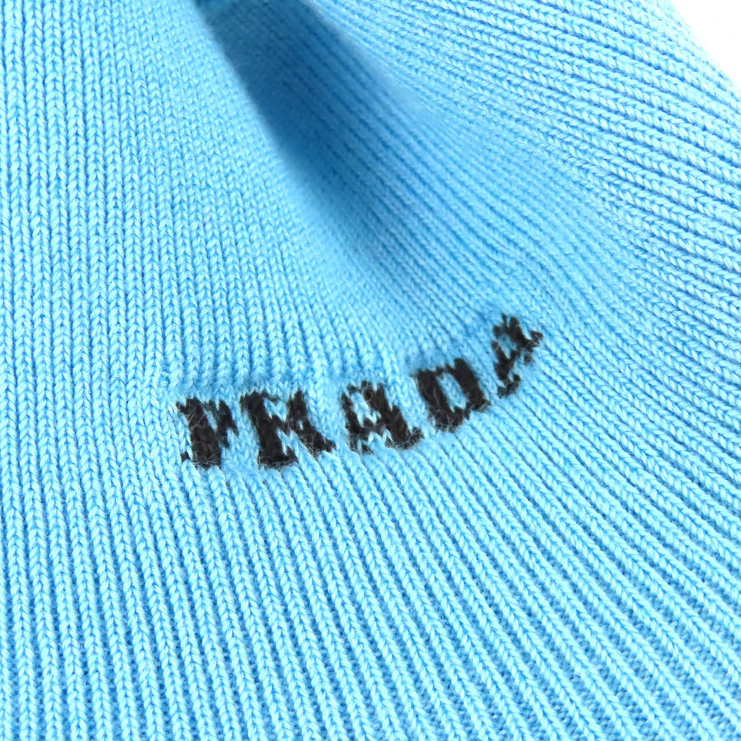 Excellent PRADA Mock neck all-over print high neck knit 48 UMR536 S222 1113