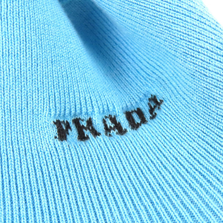 Excellent PRADA Mock neck all-over print high neck knit 48 UMR536 S222 1113