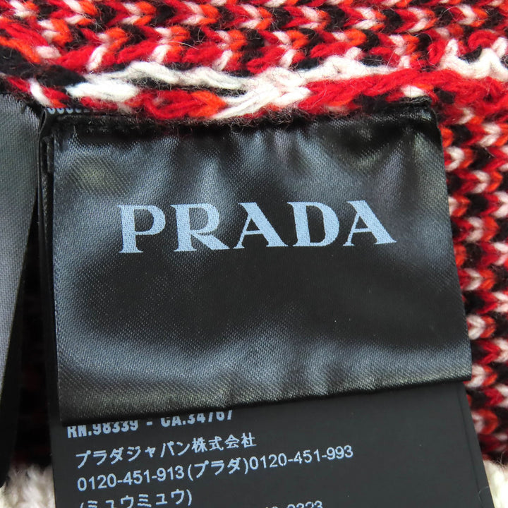 Excellent PRADA Mock neck all-over print high neck knit 48 UMR536 S222 1113