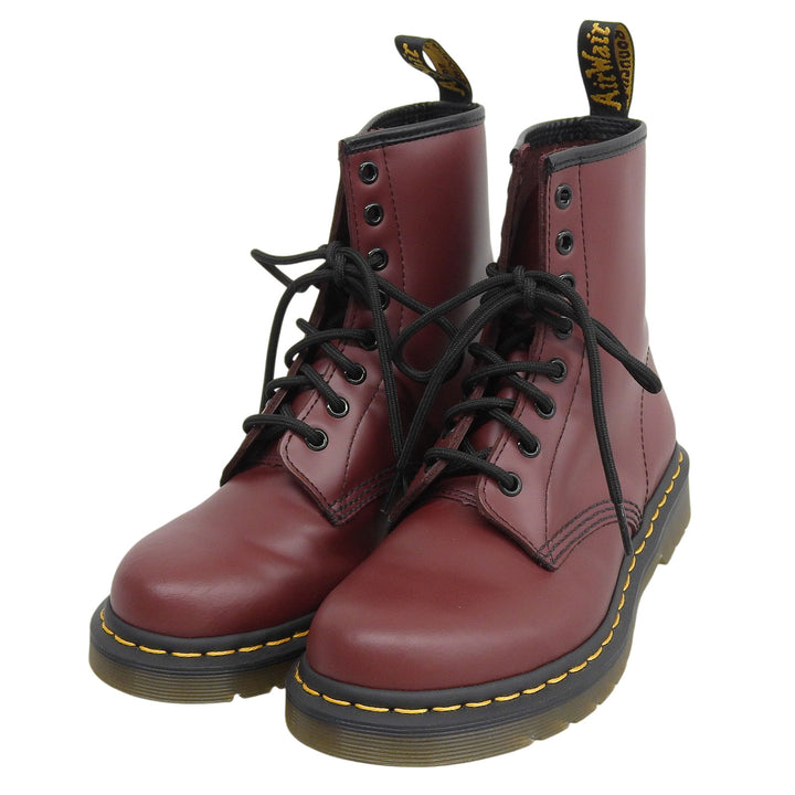 Excellent Dr.Martens short boots 1460 8 holes Yellow stitching leather Bordeaux