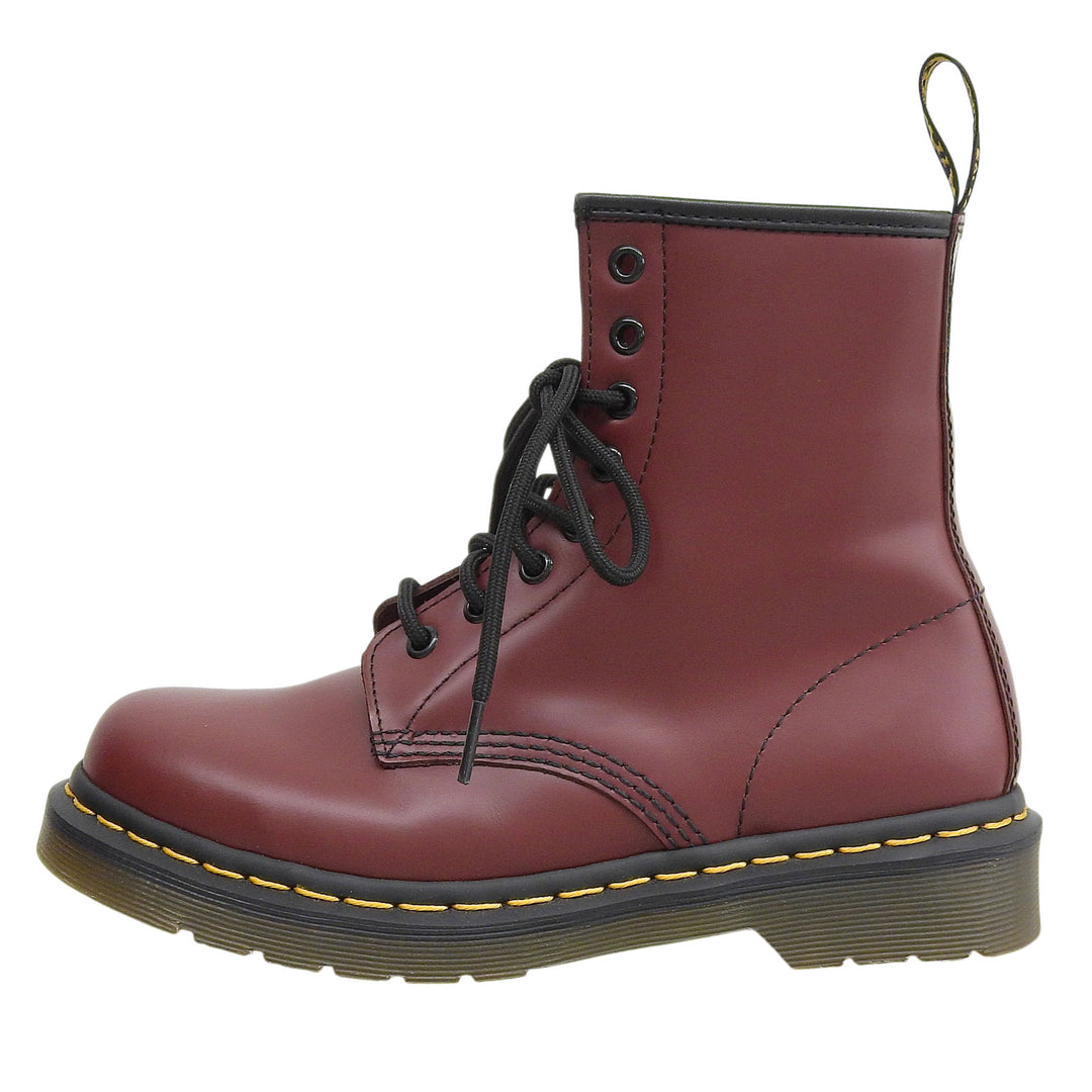 Excellent Dr.Martens short boots 1460 8 holes Yellow stitching leather Bordeaux