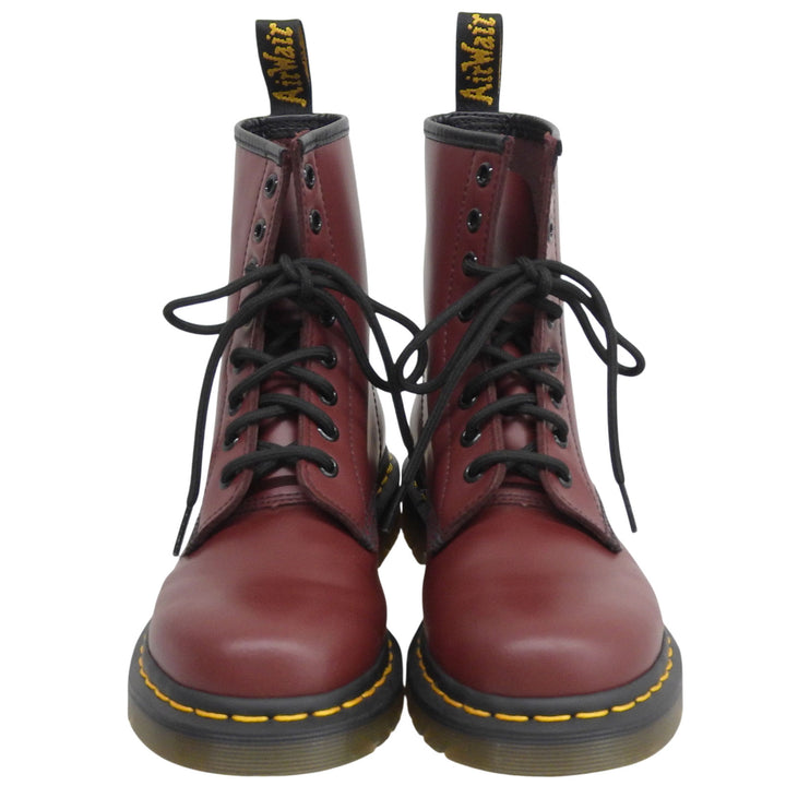 Excellent Dr.Martens short boots 1460 8 holes Yellow stitching leather Bordeaux