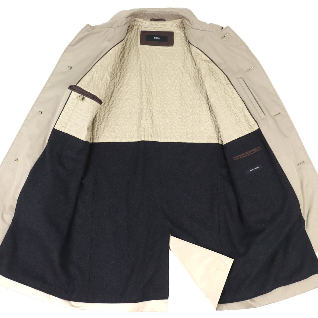 Excellent HUGO BOSS coat Water-repellent logo button single beige mens 52