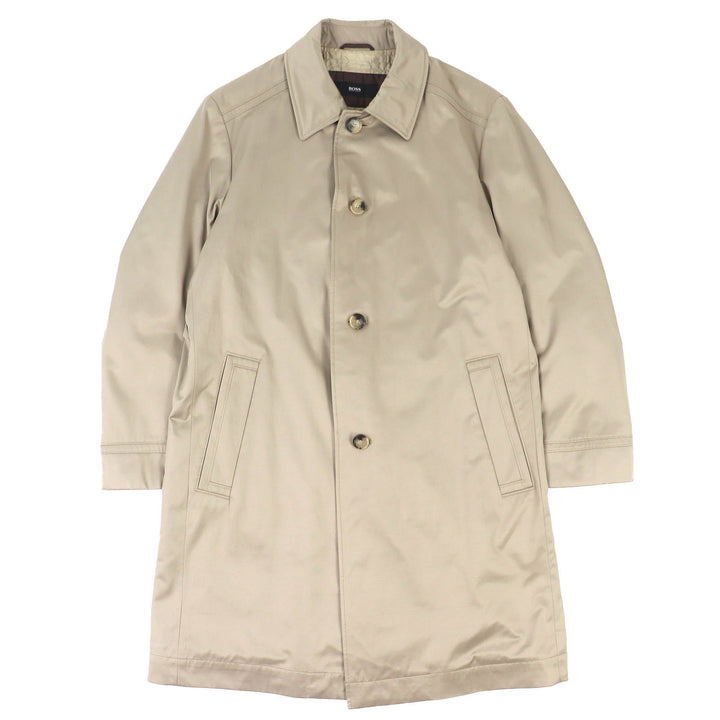 Excellent HUGO BOSS coat Water-repellent logo button single beige mens 52