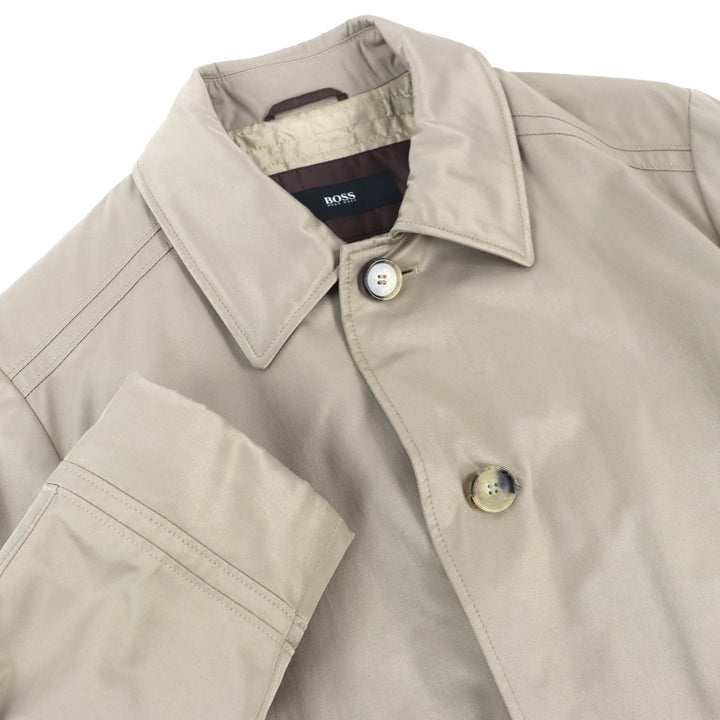 Excellent HUGO BOSS coat Water-repellent logo button single beige mens 52