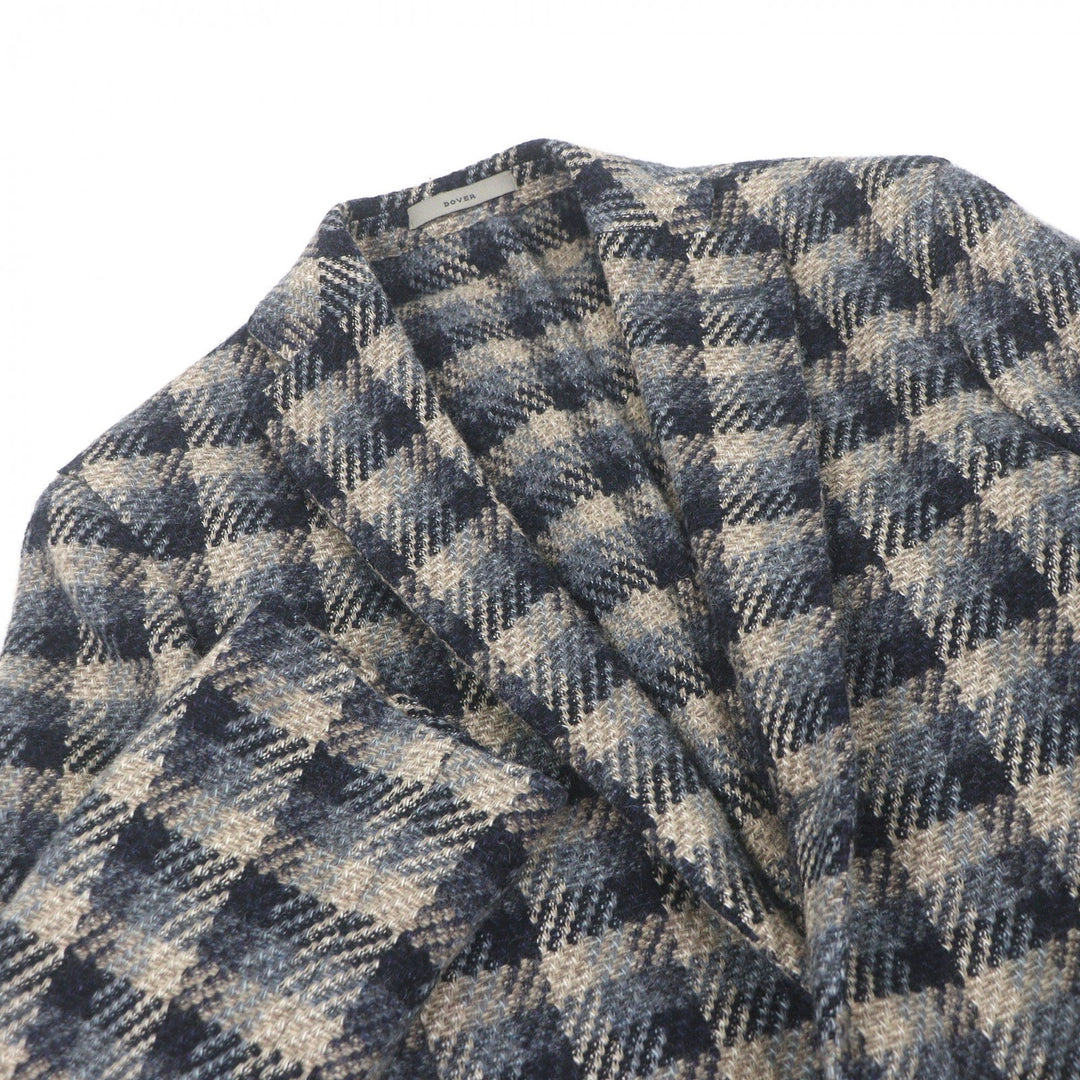 Excellent BOGLIOLI tailored jacket DOVER Check Pattern Navy wool mens 42