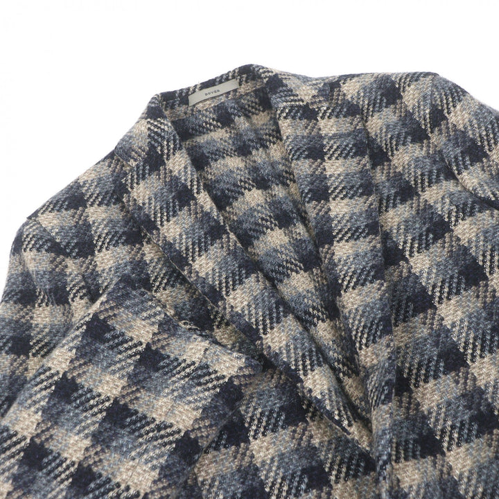Excellent BOGLIOLI tailored jacket DOVER Check Pattern Navy wool mens 42