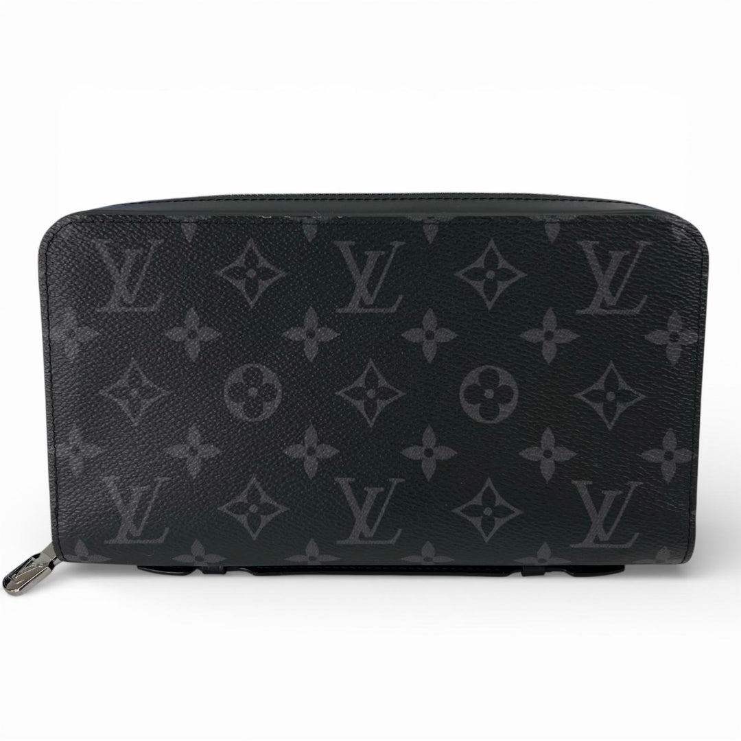 Excellent LOUIS VUITTON Purse Zippy XL Organizer Monogram Eclipse mens M61698