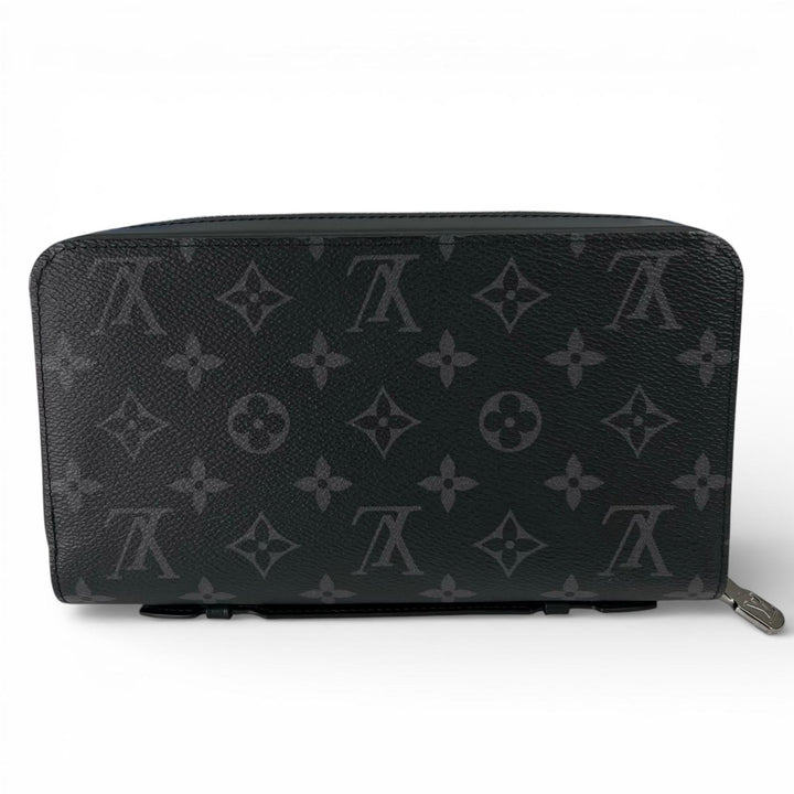 Excellent LOUIS VUITTON Purse Zippy XL Organizer Monogram Eclipse mens M61698