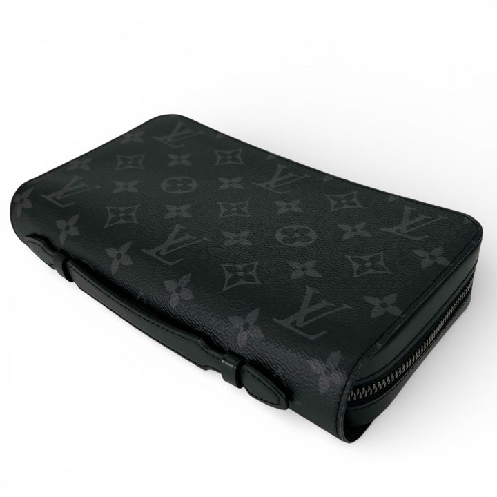Excellent LOUIS VUITTON Purse Zippy XL Organizer Monogram Eclipse mens M61698