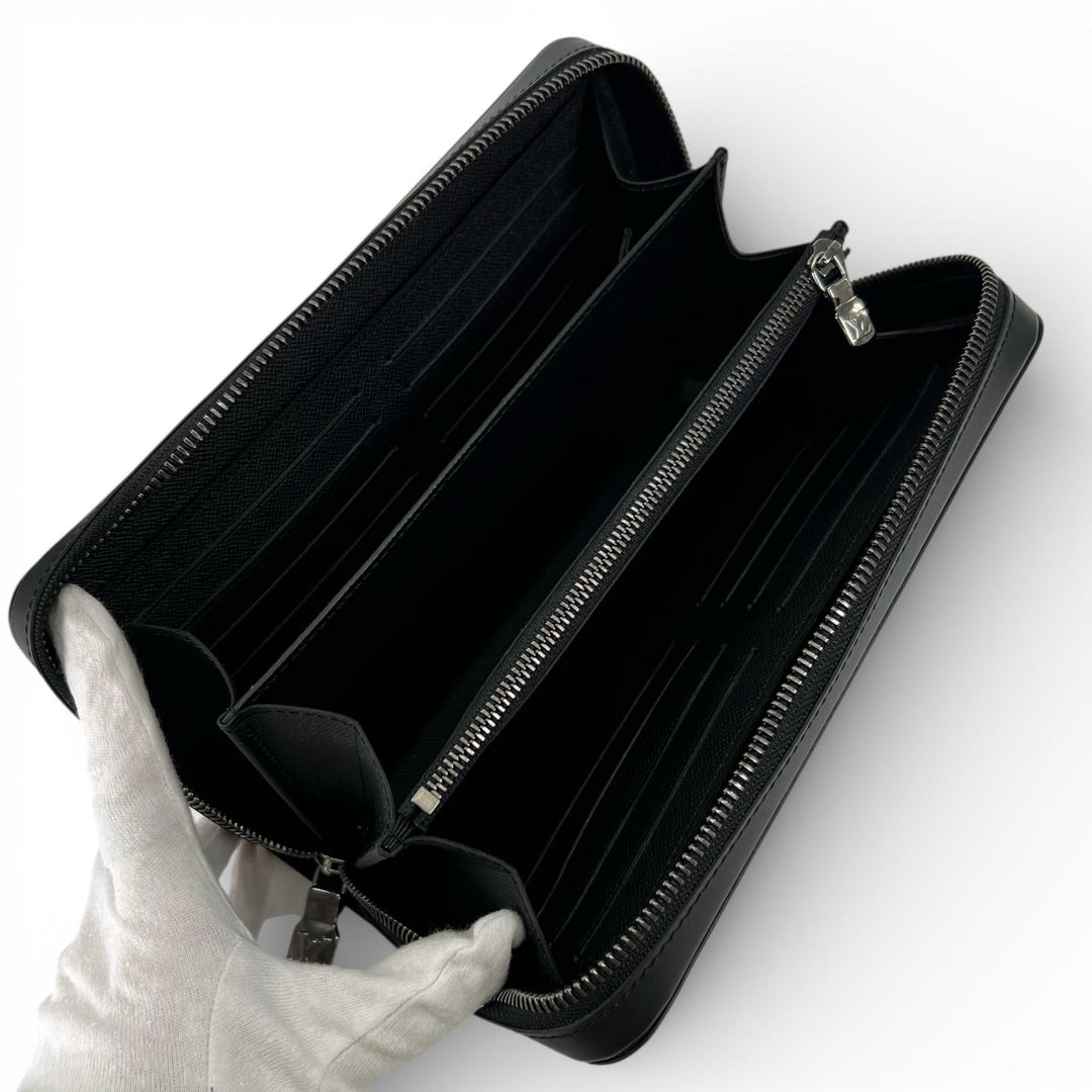 Excellent LOUIS VUITTON Purse Zippy XL Organizer Monogram Eclipse mens M61698