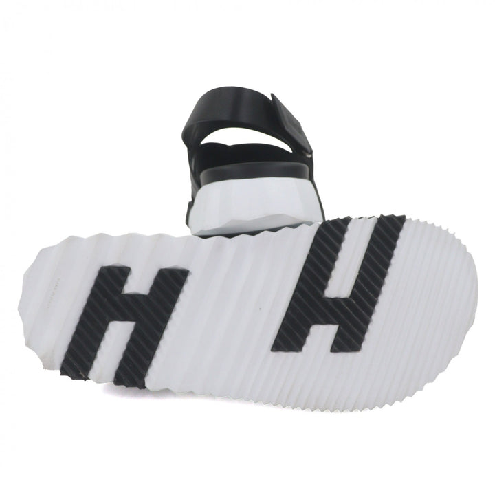Great HERMES Sandals Electric Logo-engraved strap black leather mens 44