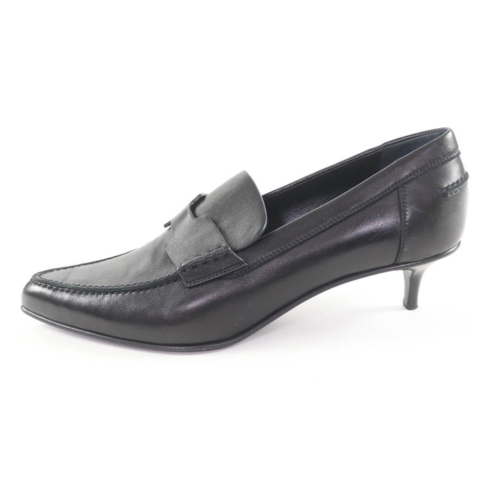 Great HERMES pumps Glorious H motif pointed toe leather black leather Women 38