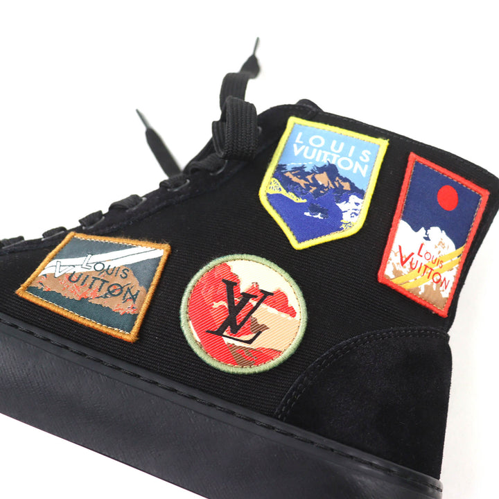 Excellent LOUIS VUITTON High cut sneakers Tattoo line Alps emblem black canvas 7