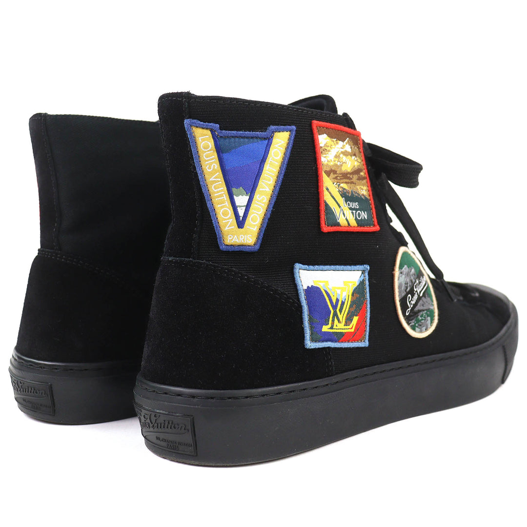 Excellent LOUIS VUITTON High cut sneakers Tattoo line Alps emblem black canvas 7