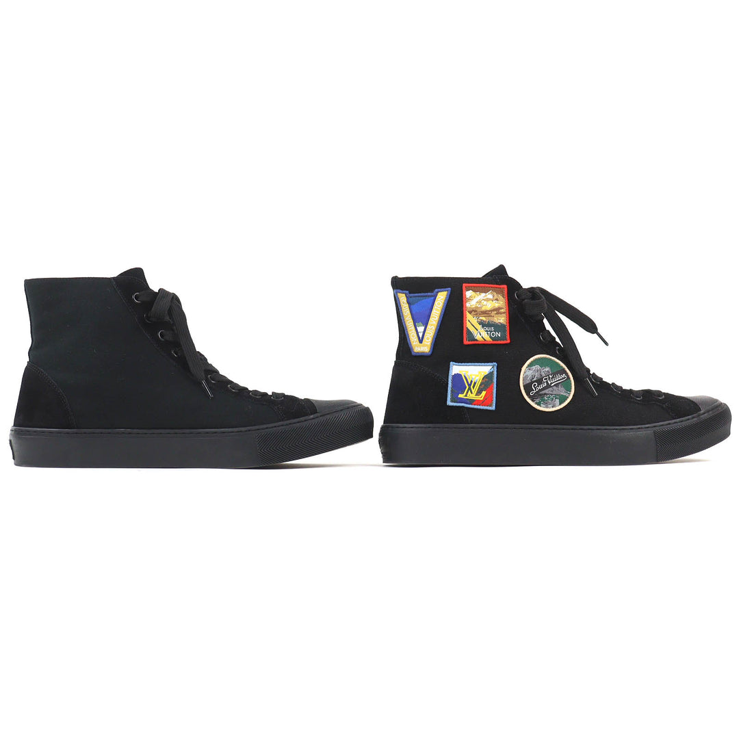 Excellent LOUIS VUITTON High cut sneakers Tattoo line Alps emblem black canvas 7