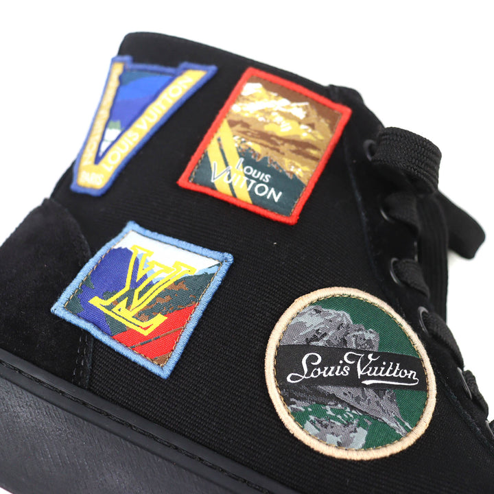 Excellent LOUIS VUITTON High cut sneakers Tattoo line Alps emblem black canvas 7