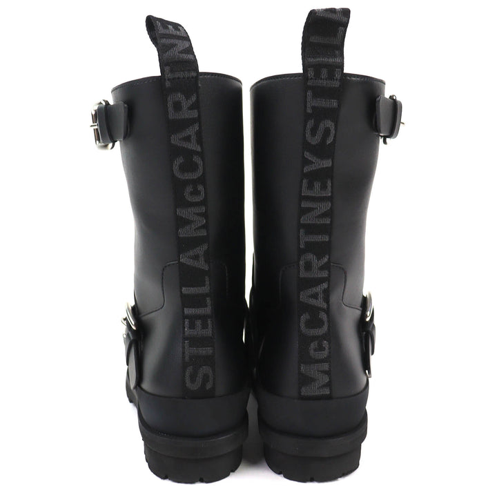 Great Stella McCartney Trace buckle strap biker boots Logo VEGEA Leather 36