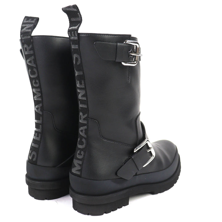 Great Stella McCartney Trace buckle strap biker boots Logo VEGEA Leather 36