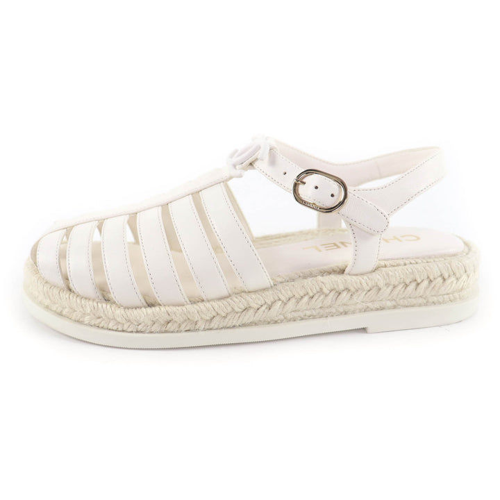 Great CHANEL COCO Mark Espadrilles Leather Gurkha Sandals leather 36 G45425