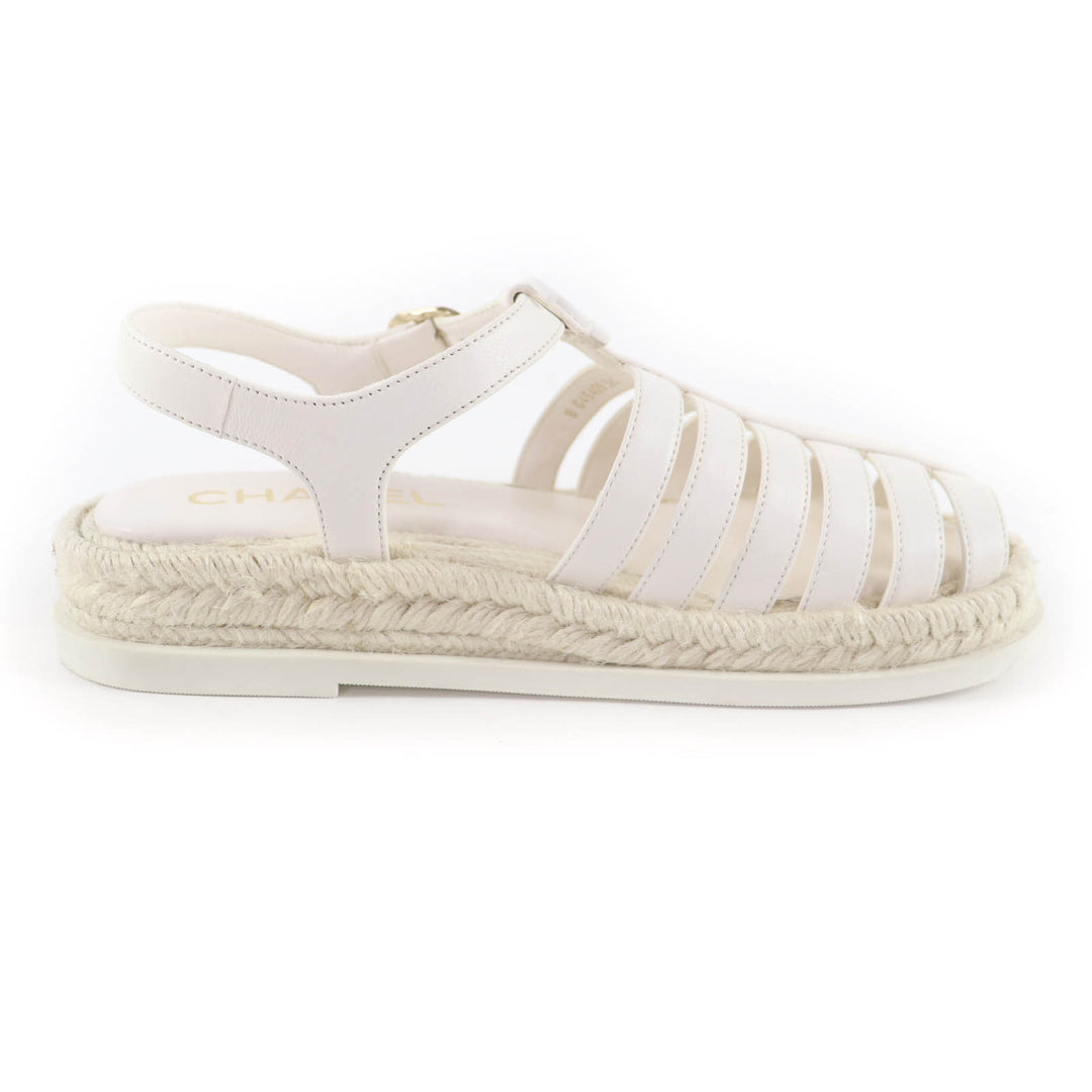 Great CHANEL COCO Mark Espadrilles Leather Gurkha Sandals leather 36 G45425